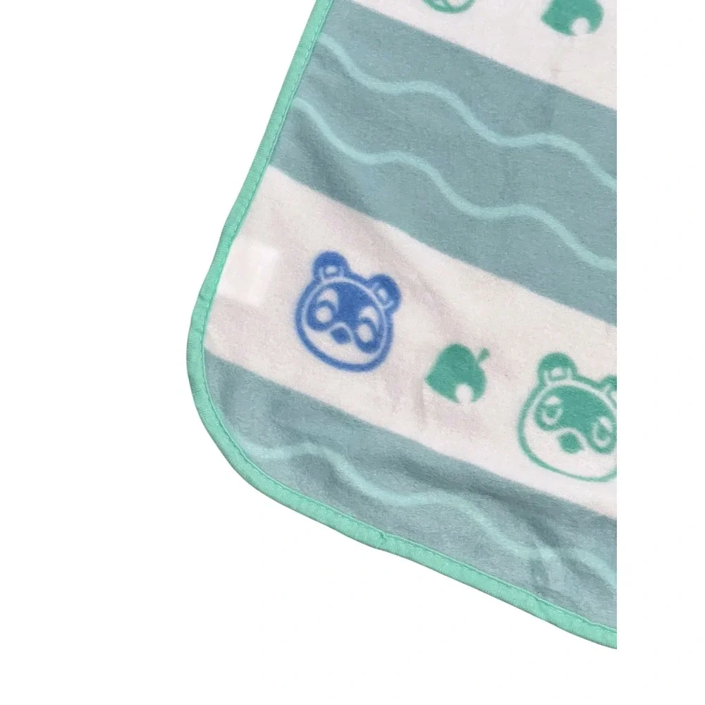 Animal Crossing Fleece Throw Blanket Mint Green Isabelle Tom Nook